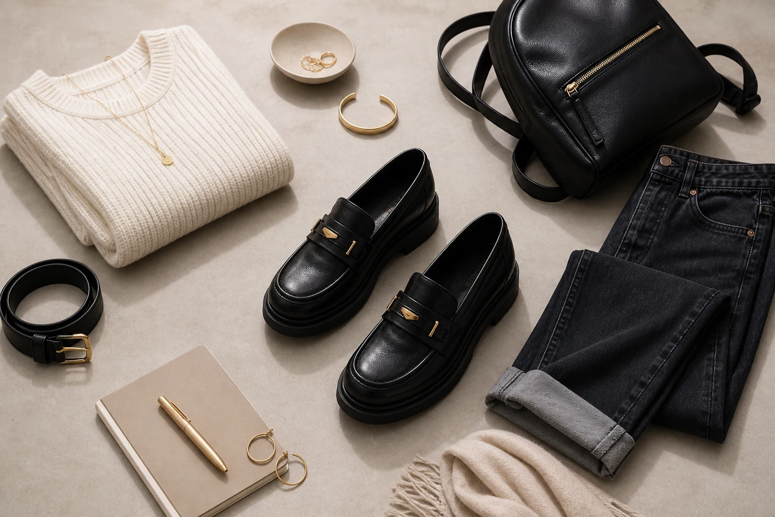Structured loafers in a lifestyle scene
