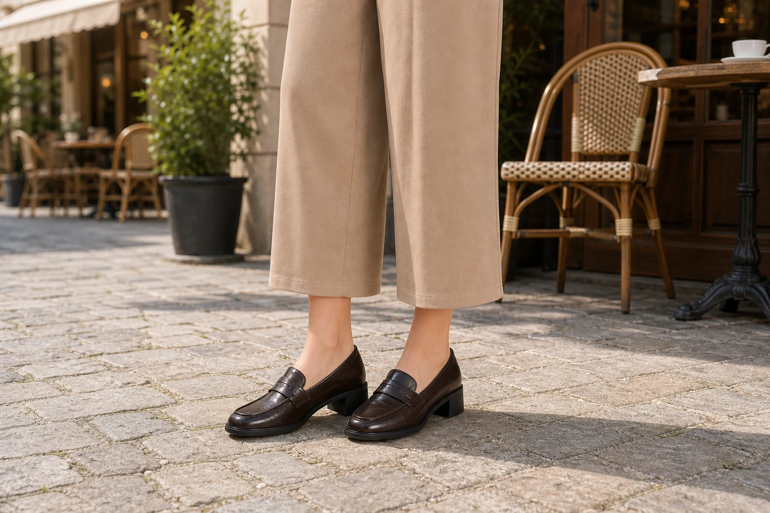 Loafers in a lifestyle product-in-context scene