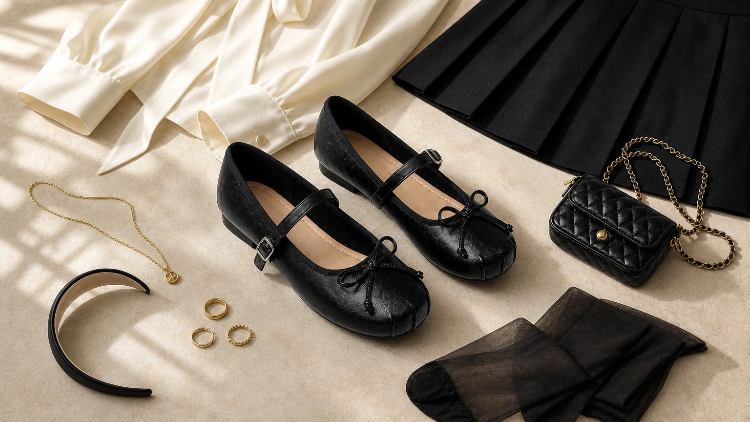 Ballerine con punta tonda e sollevamento nascosto in uno stile soft fashion