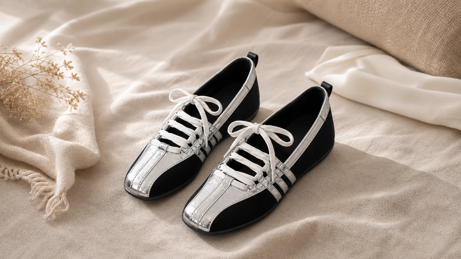 Ballerines sportives à semelle souple conçues dans une scène de style de vie