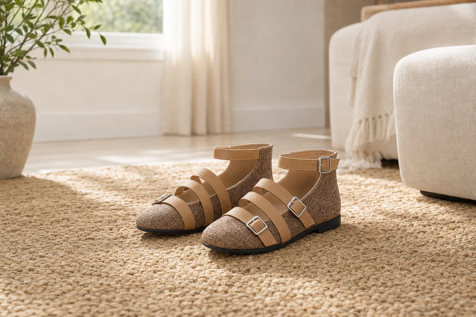 Des ballerines dans une scène de style de vie produit en contexte