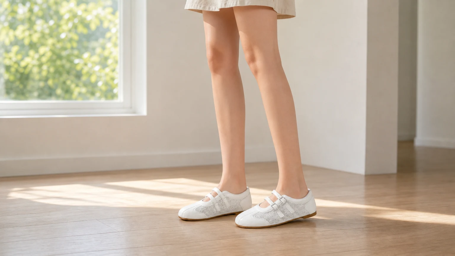 Sneaker Mary Jane da balletto con doppio cinturino da donna in un ambiente lifestyle