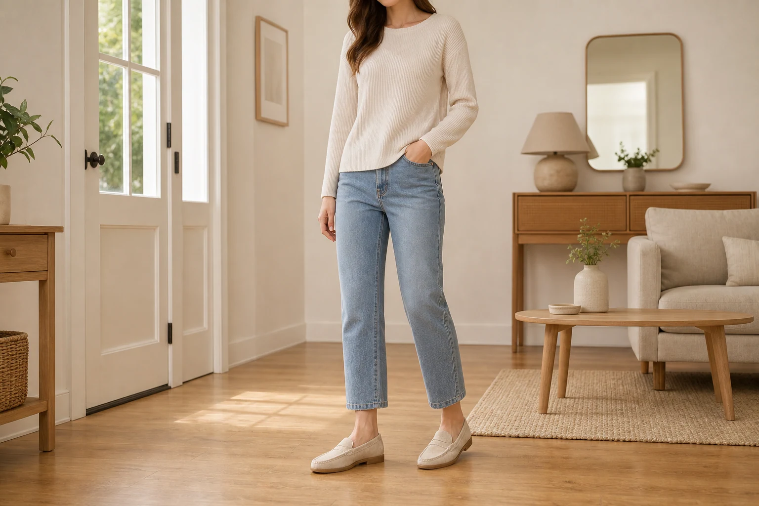 Mocassins à enfiler dans une scène de style de vie