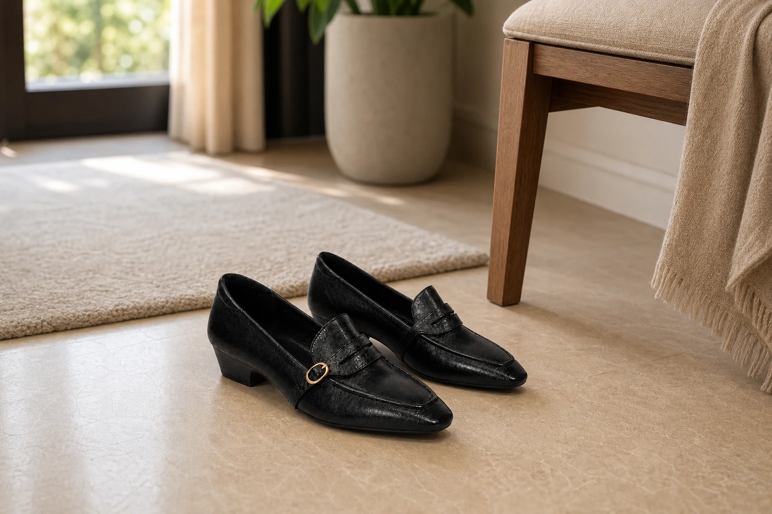 Mocassins à enfiler dans une pièce lifestyle