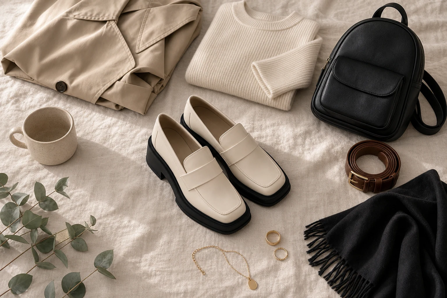 Women's lightweight dress loafers in a lifestyle scene