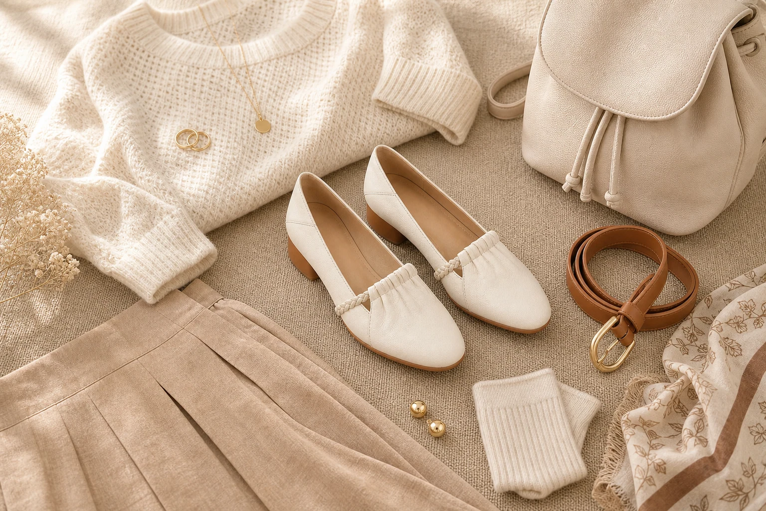 Mocassins de marche de tous les jours conçus dans une scène de style de vie